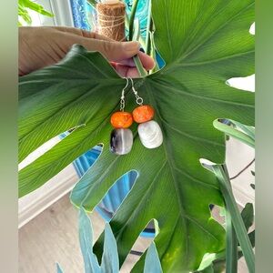 Handmade Botswana Agate & Howlite Earrings – Grounding & Balance stones